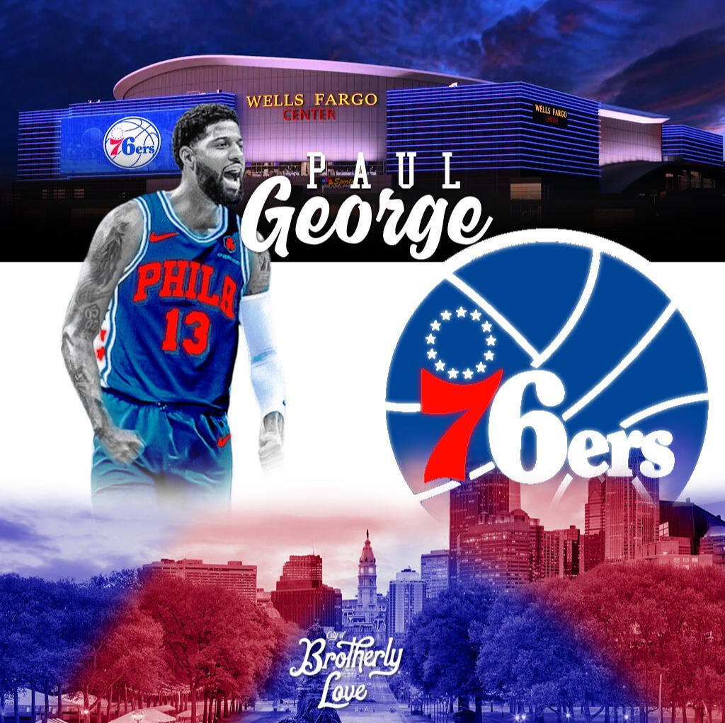 Paul George Paul George (as shown) announcement graphic for when he signed with the Philadelphia 76ers (Summer 24')